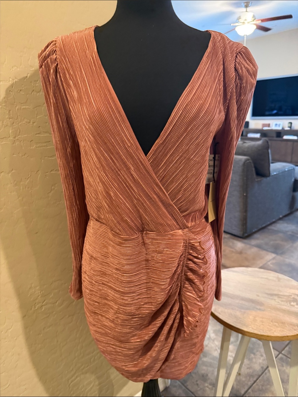 Halogen Wrap-Front Mini Dress